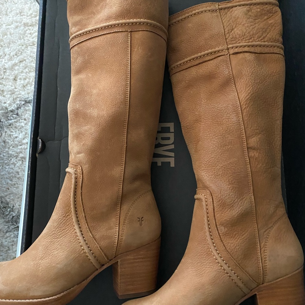 Frye “Jean Tall Pull On” Women's Leather Boots, Sz 8.5M